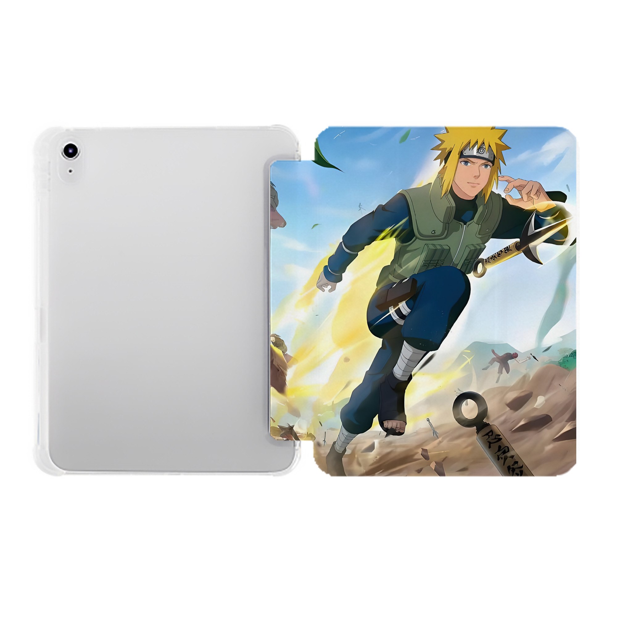 （画像用） NARUTO -ナルト- NARUTO -ナルト- 疾風伝 IPad ケース ペン収納付き 三つ折りスタンド PUレザー×シリコン 対応機種9.5/10.5/10.9インチ